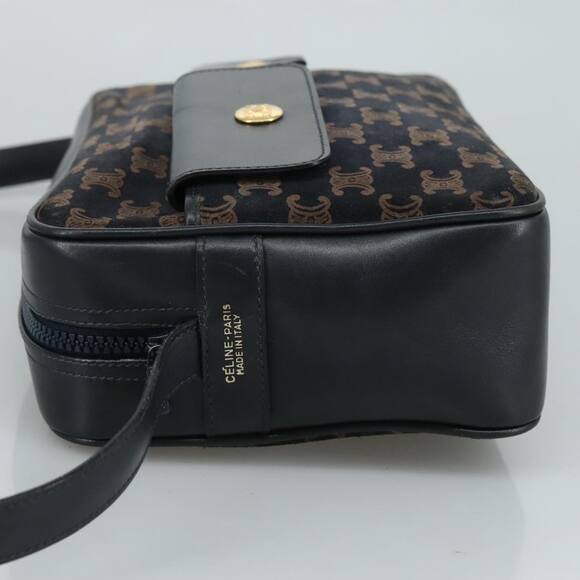 CELINE Macadam Canvas Shoulder Bag Suede Leather Navy - Picture 5 of 12